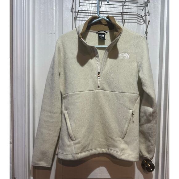 The North Face Women's Fleece Jacket Size SP Beige 1/4 Zip - Picture 4 of 7